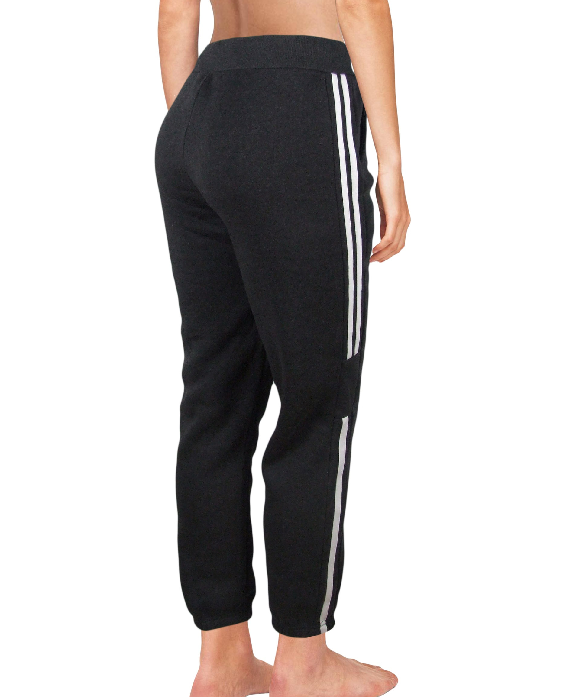 Pull on Side Stripes Brushed Jogging Pants Charcoal Mix